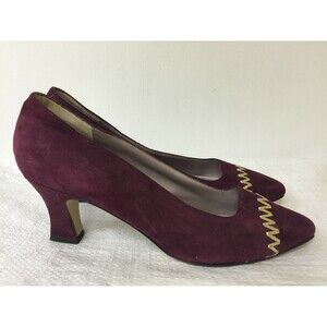 RANGONI OF FLORENCE WOMEN CLASSIC PUMPS BURGUNDY SUEDE SIZE 8AA